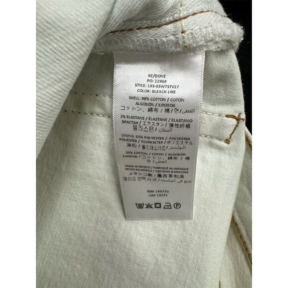 RE/DONE NWT 70’s Stove Pipe High-Rise Straight-Leg Jeans in Bleach Like Size 32 - Picture 8 of 10